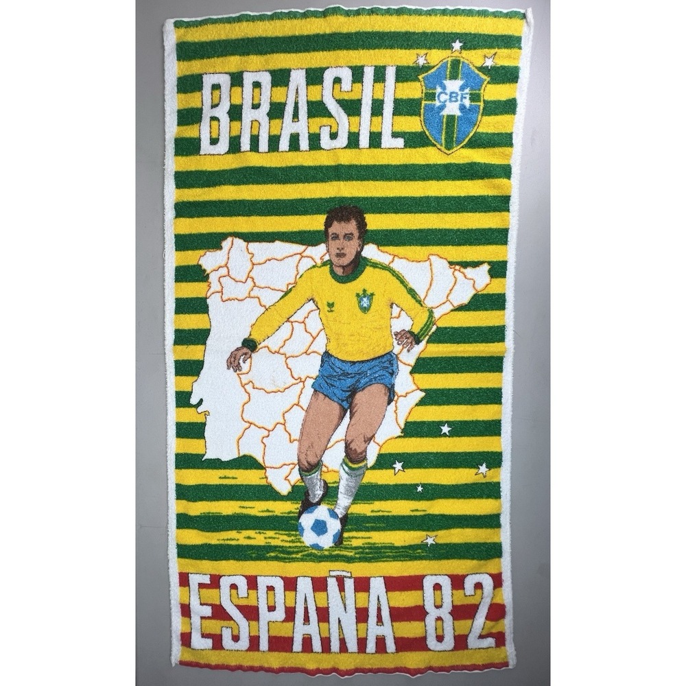 Vintage 1982 Spain World Cup Soccer Beach Towel Spanish Futbol FIFA Espana